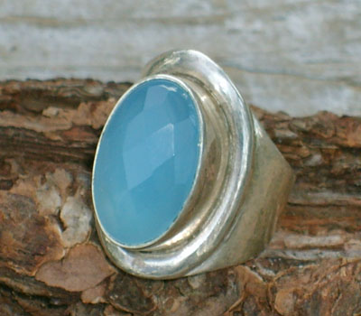 Ring Blue Chalcedony  - sz 11 1/4
